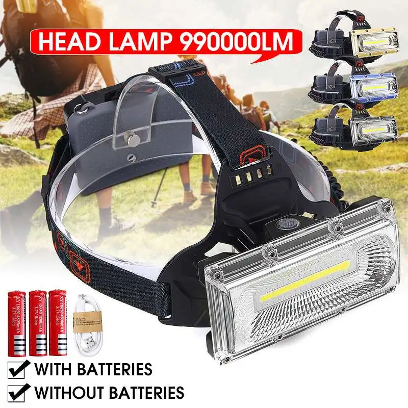 

30W USB Rechargeable Headlight COB LED Powerful Work Headlamp Torch Flashlight Fishing Head Lamp 18650 Battery Working Lantern