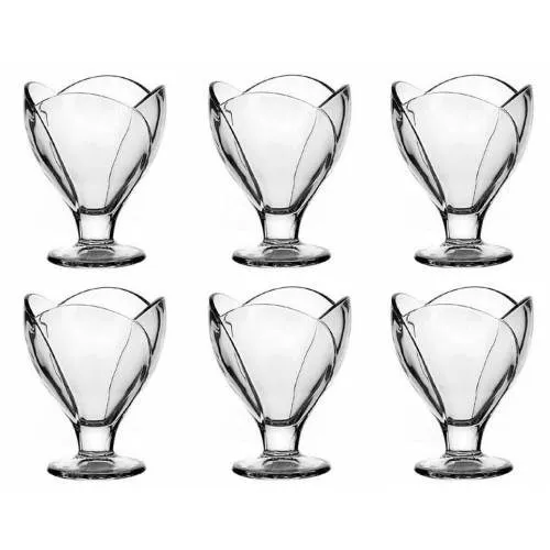 

6 People Pasabahce Glass Cookie Bowl New Design 6 Pieces Ice Cream Bowls Free Fast Shipping