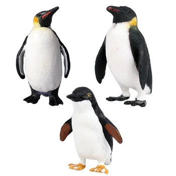 

3PCS Creative Penguin Figurine Decoration Penguin Model Animal Crafts Adorable Desktop Layout for Home Office School