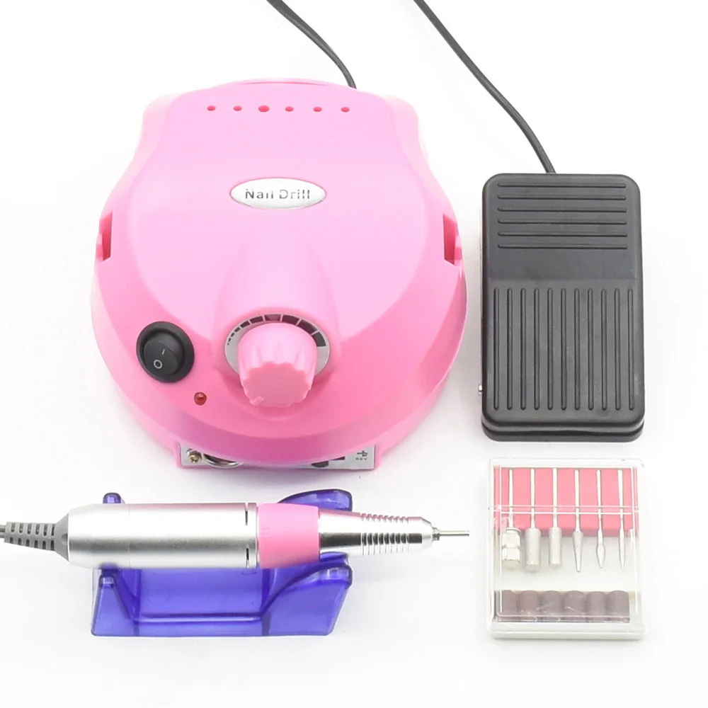 35000RPM Pink 35000 об/мин Электрическая дрель для ногтей, аппарат для маникюра, педикюра, пилочка для ногтей, инструменты, сверло для полировки, наборы инструментов - Цвет: 35000RPM Pink