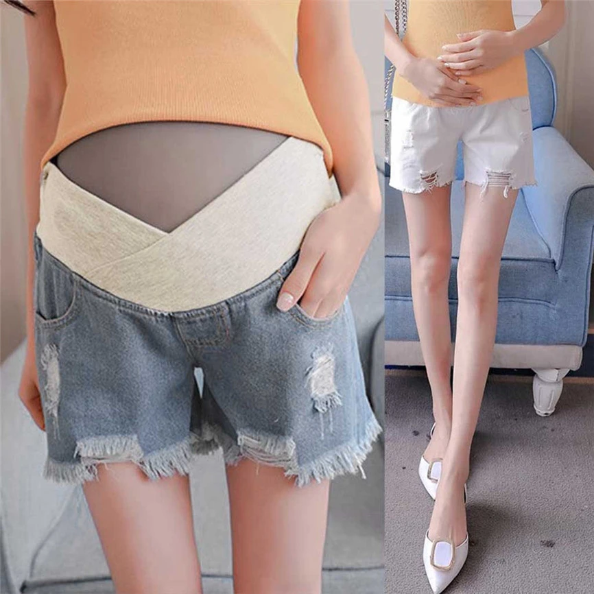 high waist tattered shorts