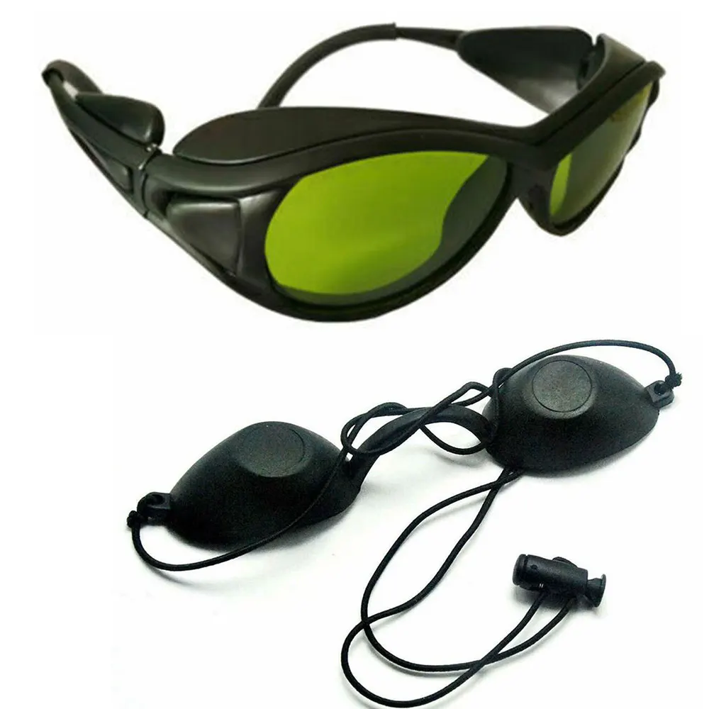 200nm-2000nm IPL Laser Protection Goggles/Safety Glasses w Black Eyepach Beauty Hair Removal Operaor Client Eye Protection