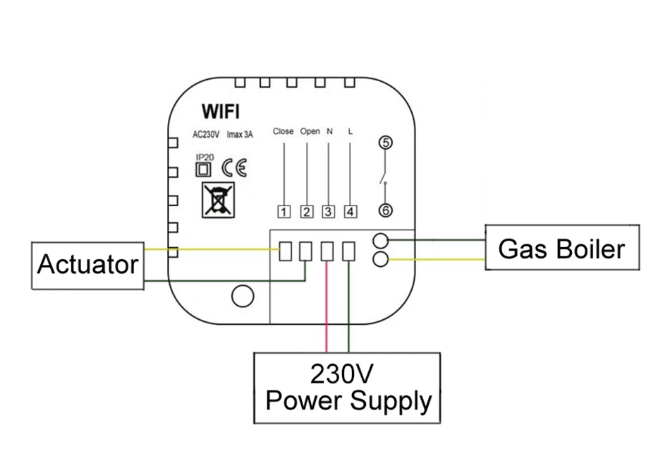Beok беспроводной Wifi умный термостат для газового котла регулятор температуры Питание от USB работает с Google Home Alexa