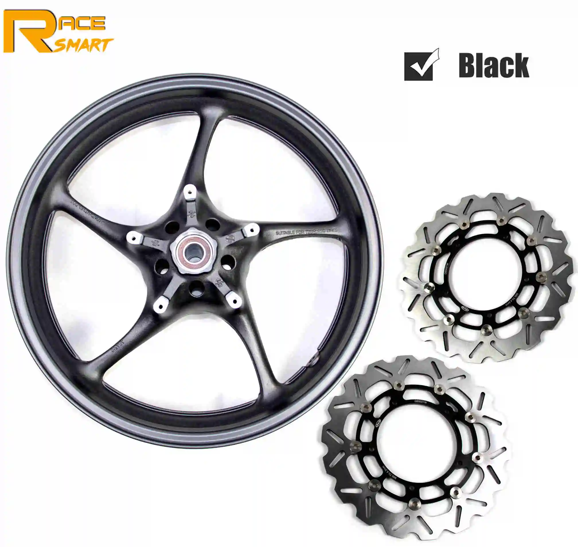 Обода колеса тормозной диск для YAMAHA R6 2006-2012 передние колеса обода R 6 2007 2008 2009 2010 2011 аксессуары для мотоциклов - Цвет: Black wheel rim