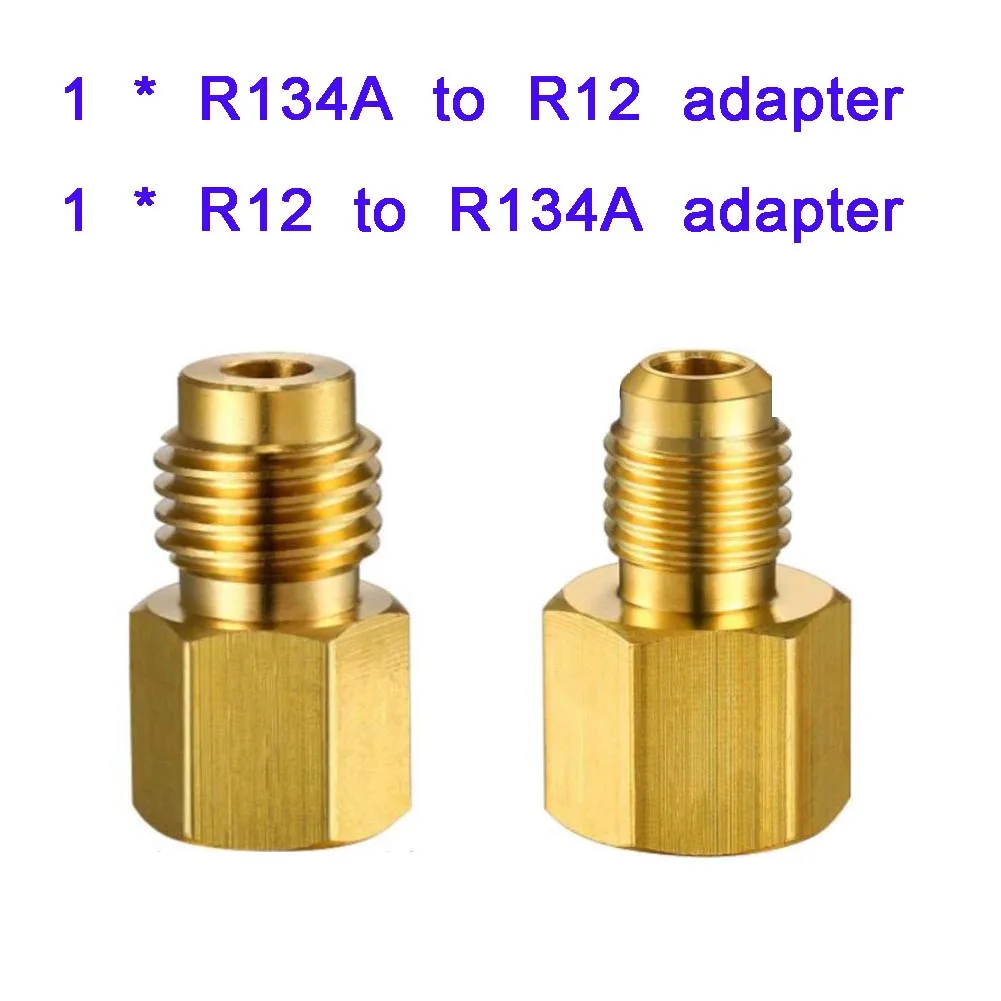 R12 To R134a R134a To R12 Adapter Kit 1/4 Female Flare 1/2 Acme Male Auto Car Air Conditioner Refrigerant Adapter Safety Valve ► Photo 2/6