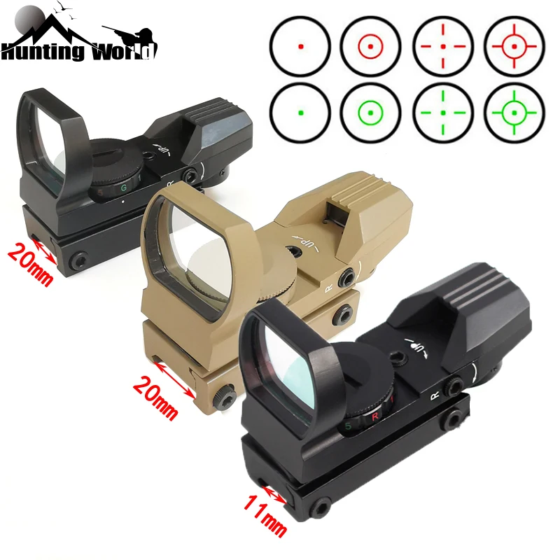 Holographic Reflex Riflescope Air-Gun Sight-Optic Airsoft Hunting-Caza Green Dot Tactical