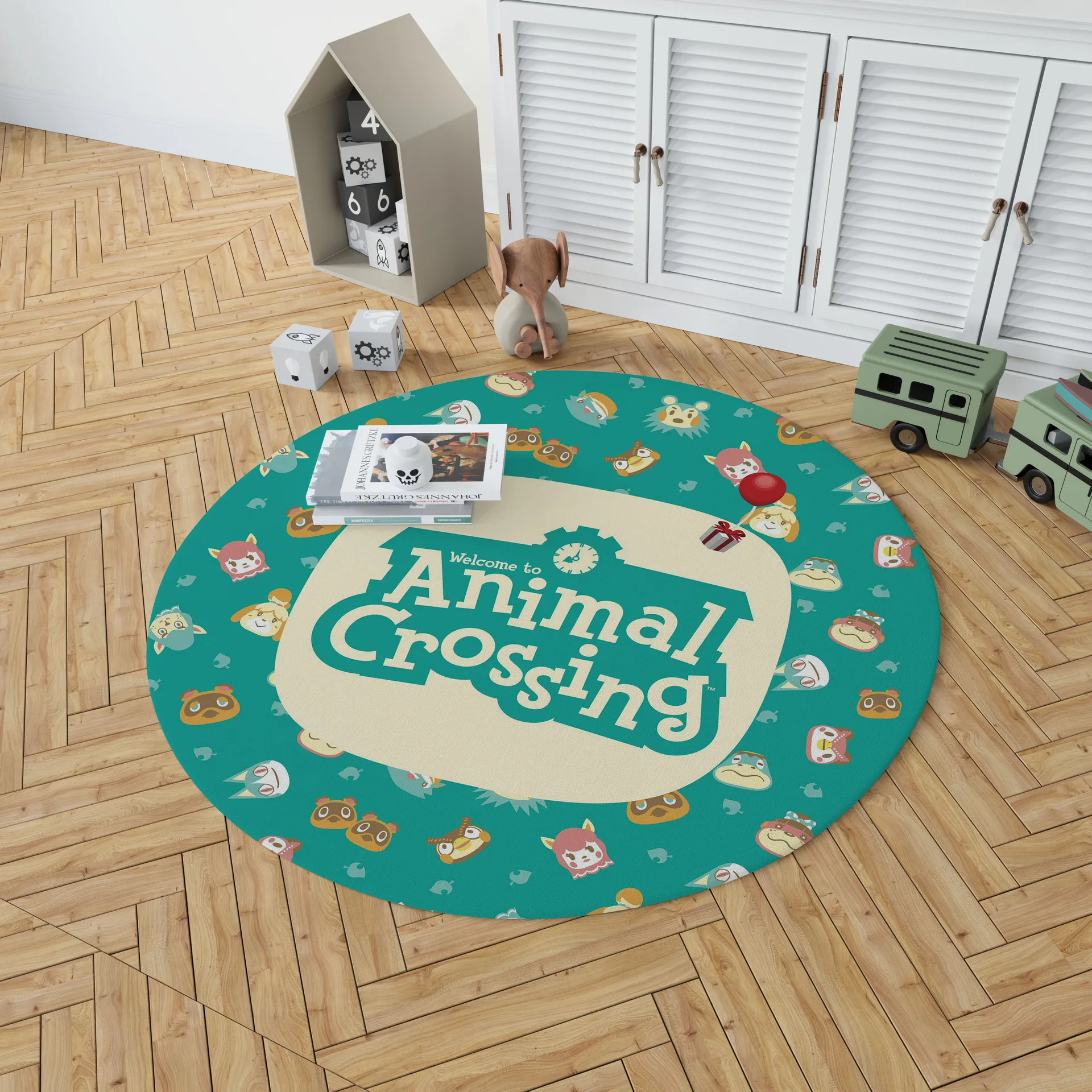 

Animal Amiibo Crossing Anime Round 3D Carpet Cartoon Printing Mat Anti Slip Floor Outdoor Rugs 60X60CM Front Door Mats
