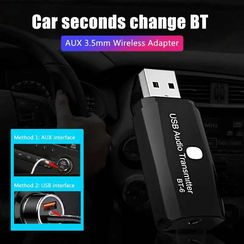 BT-TX6 2 в 1 беспроводной адаптер Bluetooth 5,0 аудио передатчик AUX RCA USB 3,5 мм для ПК проектор телевизионный усилитель мощности