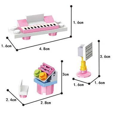 6 Pcs/Lot City Creator Friends Fairy Princess Star House Open Stage Building Stacking Block Toys Gift for Girls