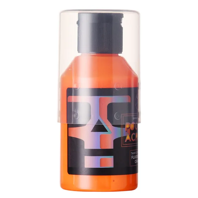OPHIR 100ML Professional Pouring Acrylic Paint Fluid Marbling Paint for Artist DIY Art Supplies 36 Colors for Choose NO.27 FLUO-ORANGE
