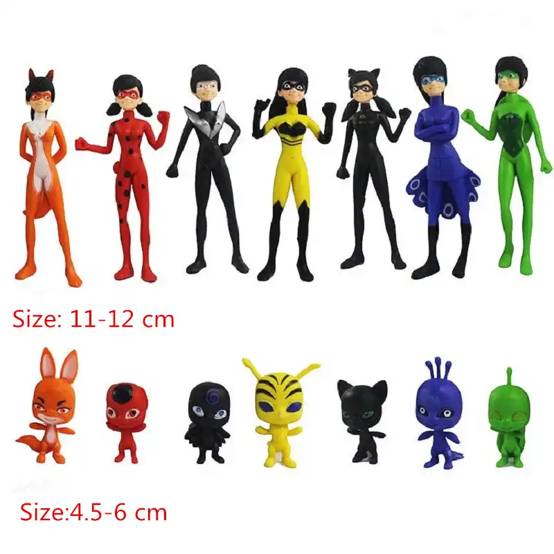 6pcsset Miraculous Ladybug And Cat Noir Juguetes Toy Doll Lady Bug Adrien Marinette Plagg Tikki Plastic Pvc Figures Juguete Toy