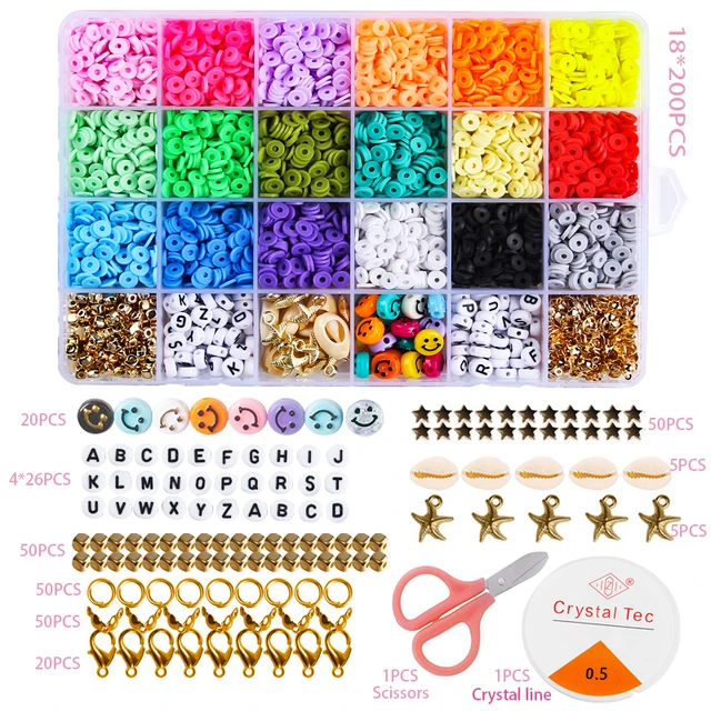 26 Style Clear Acrylic Alphabet Beads Mix Color 6mm Chip Polymer Clay Bead  Sets For Jewelry Making DIY Boho Bracelet Kits Boxed - AliExpress