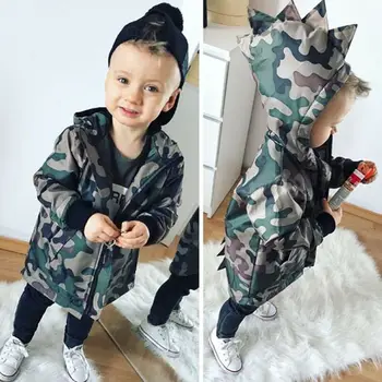 

Kids Baby Coat Camouflage Dinosaur Hooded Boys Coat Clothes Long Sleeve Hoodie Pocket Zipper Tops Jacket Autumn Winter 2-7T