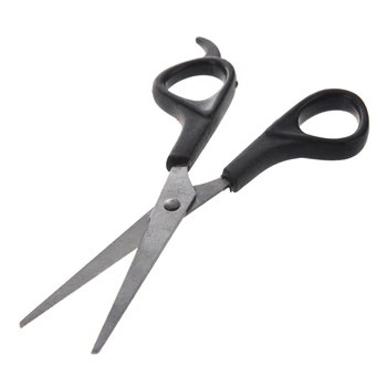 

NEW-Stainless Steel Blade Black Plastic Handle Hair Scissors 6.7"