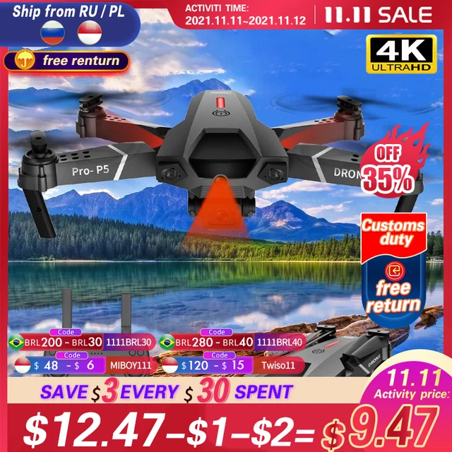 2021 new P5 drone 4K dual camera professional aerial photography infrared obstacle avoidance quadcopter RC helicopter toy 1