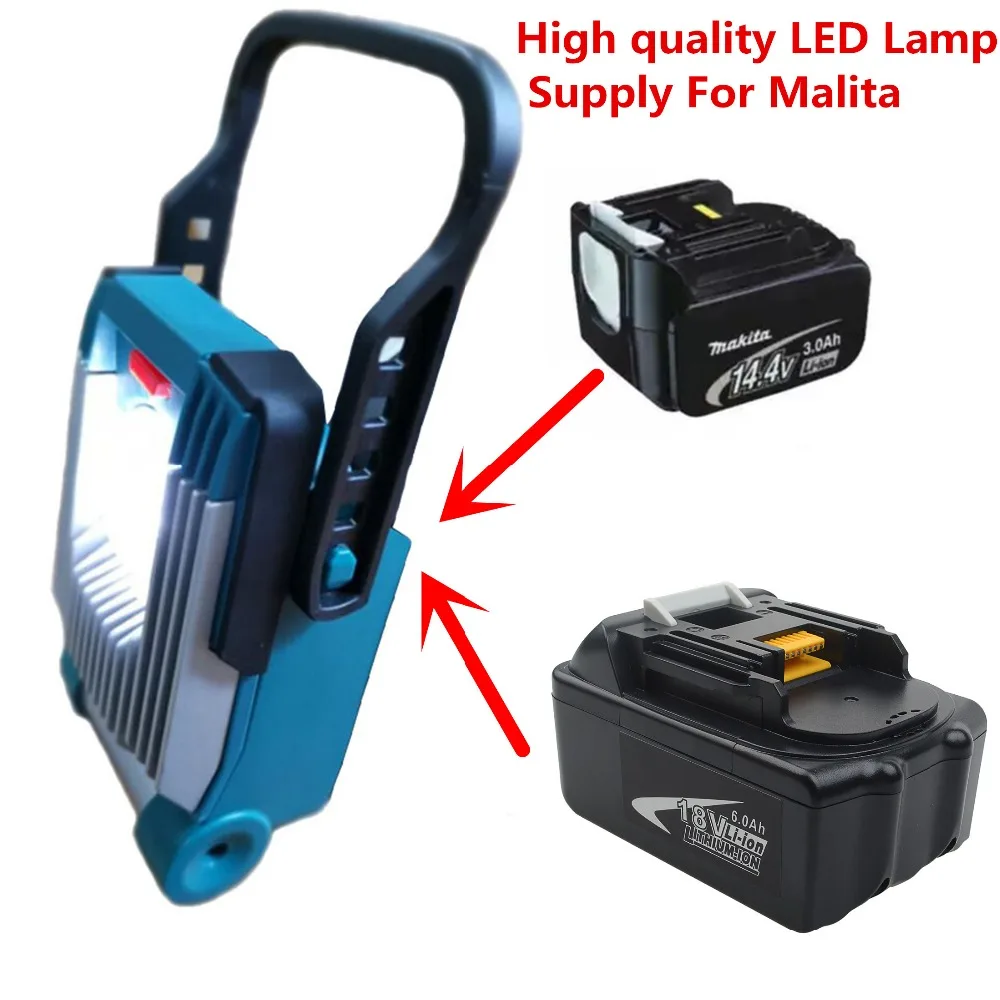 High quality Led lamp For DeWalt Makita Bosch Milwaukee 18V 20V Li-ion Battery Supply LED working light Popular | Инструменты