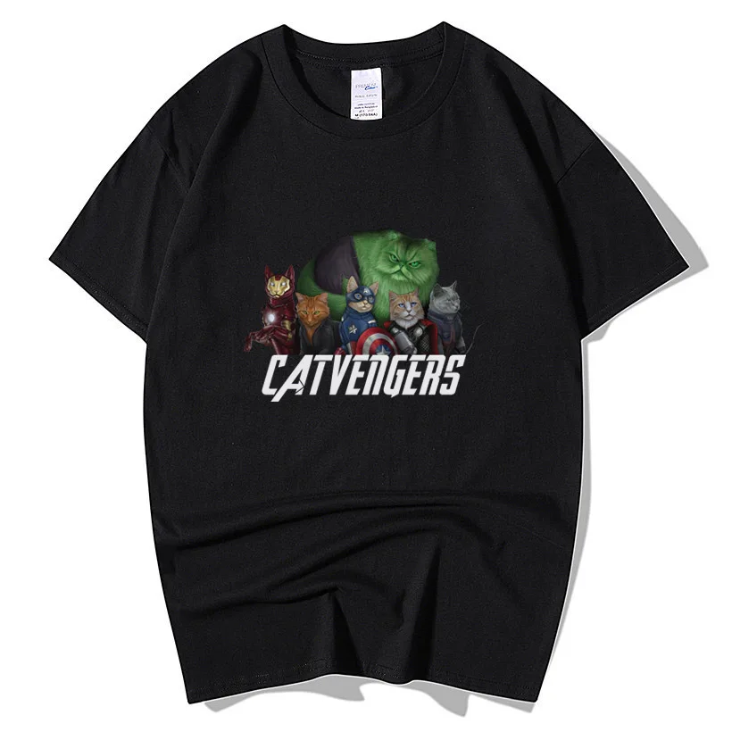 Забавная футболка Marvel Cat Avengers 4 Endgame Халк Тор Капитан Америка Железный человек