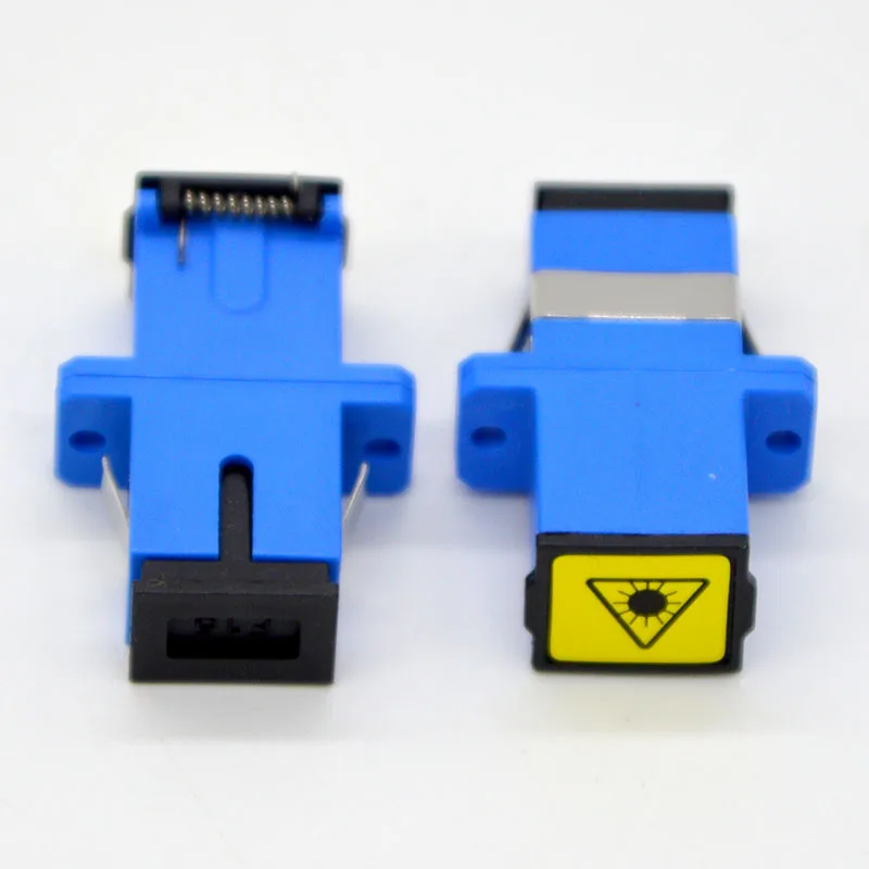Hot Sell100pcs NEW Optic Fiber Connector Adapter SC UPC Fiber Flange Coupler Adapter With Ear,Dust Cover Free Shipping to Brazil