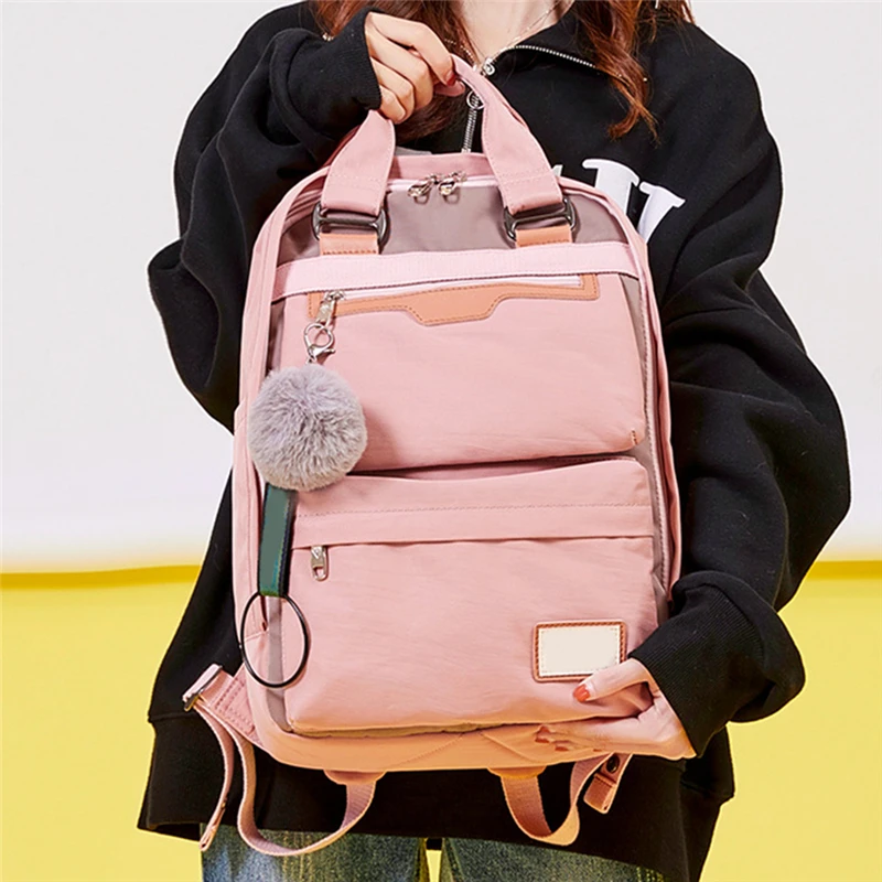 Woman Fashion Backpack Quality Durable Nylon Soft Handle Fashion Multi