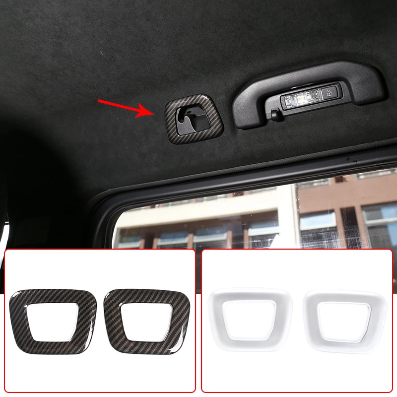 

2pcs Car Interior Sticker Car Roof Hooks Frame Cover Trim ABS Carbon fiber For Mercedes Benz G Class W463 2019 2020 Accessories