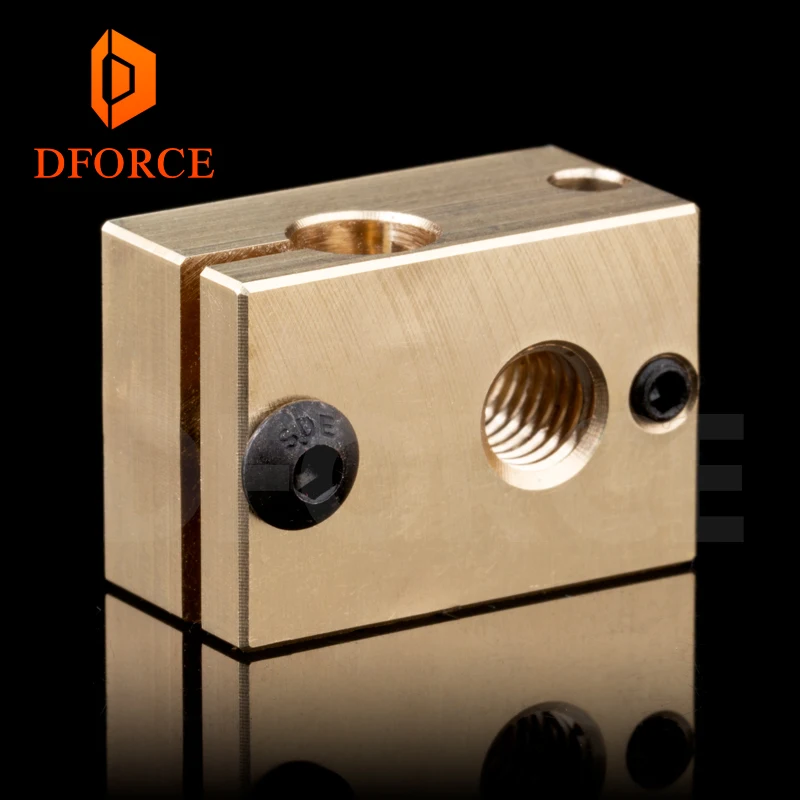 DFORCE 1 шт. медный нагревательный прибор блок для E3D copper hotend для 3D принтера высокая температура для закаленной стали V6 сопла