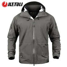 

JLETOLI Waterproof Jacket Windbreaker Winter Outdoor Hiking Jacket Men Women Coat Windproof Hard Shell Jacket Tactics Clothes