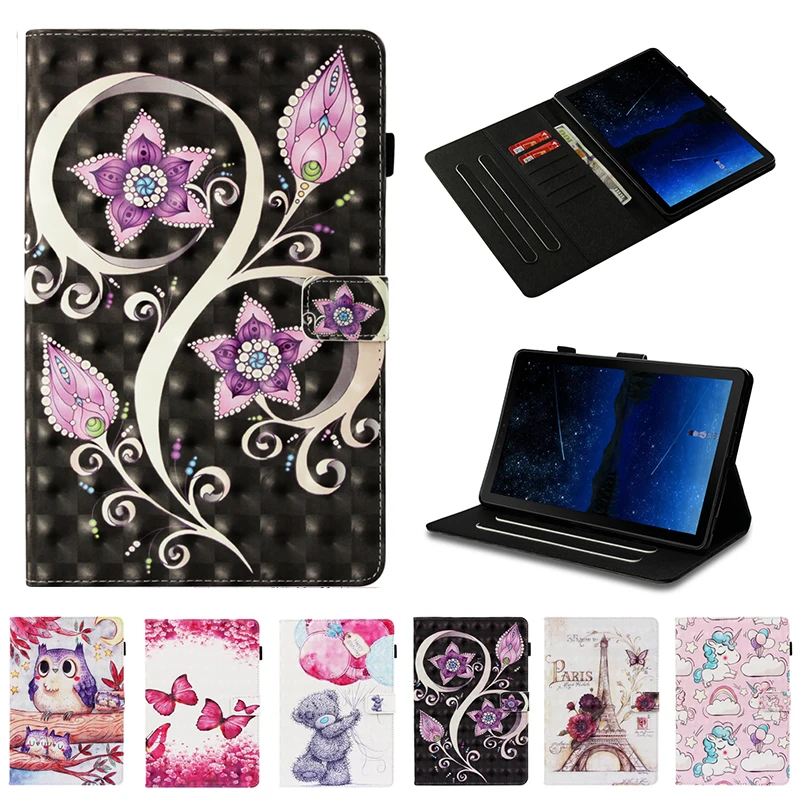 

Cute 3D Cartoon Unicorn Cover For Samsung Galaxy Tab S4 10.5 2018 SM-T830 SM-T835 SM-T837 10.5 inch PU Leather wallet stand Case