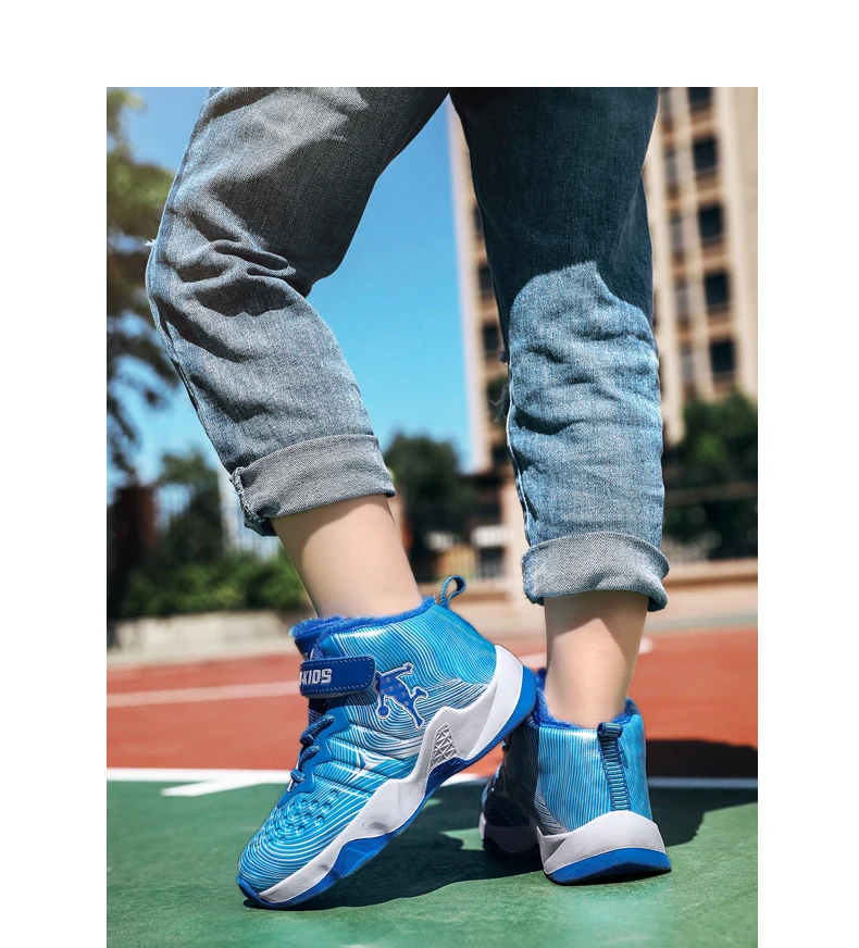 Новые высококачественные мягкие Нескользящие Детские кроссовки с толстой подошвой, Баскетбольная обувь для мальчиков, детская спортивная обувь, Уличная обувь для мальчиков Jordan