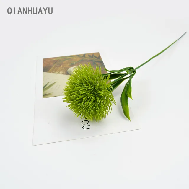1/5Pcs 25Cm Silk Dandelion Flowers Bouquets Decorative Plastic Fake  Wholesale Artificial Flowers For Party Wedding Green Decor 5
