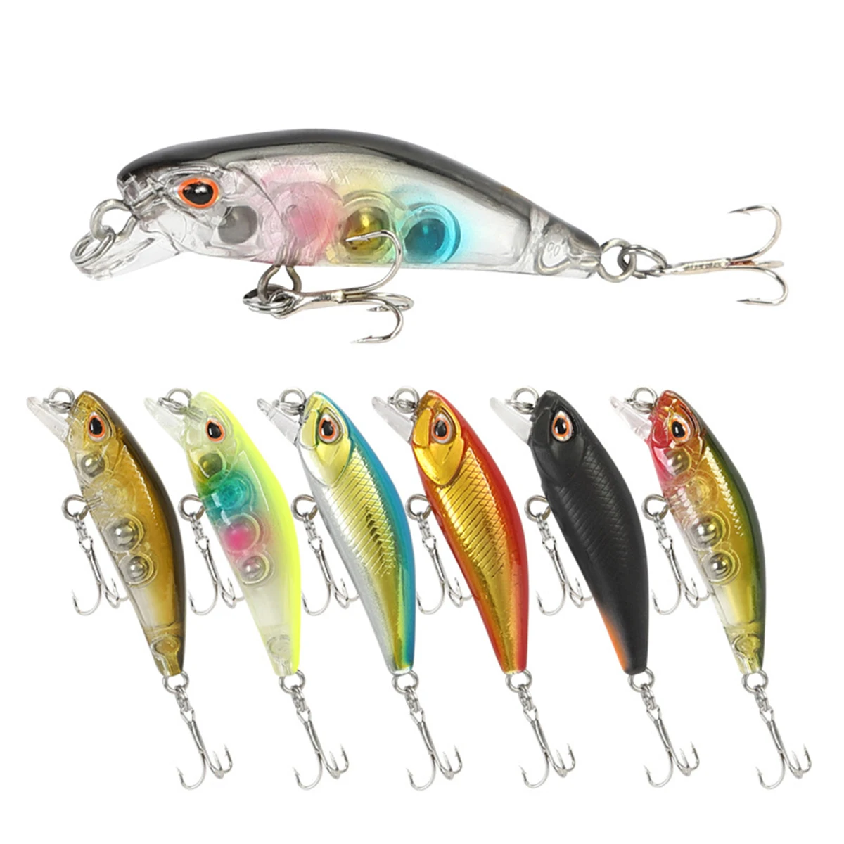 Eyes Deep Diving Minnow Wobbler Fishing Lure Bionic Bait Plastic Hard Crank