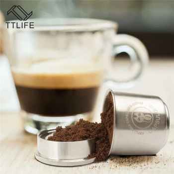 

TTLIFE Refillable Coffee Capsule Pod Resuable Filter Cup Fit For Illy Coffee Machine Metal Stainless Steel Coffee Capsule Tools