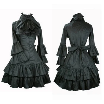 

Black Lolita Dress Women Gothic Victorian Lolita Dress Vintage Princess Dresses Kawaii Clothing Party Cosplay Costumes DCC004