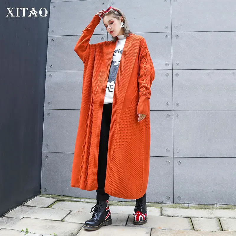 

XITAO Long Knitted Pleated Sweater Women Fashion 2019 Autumn Elegant Batwing Sleeve Small Fresh Casual Minority Sweater WLD2941