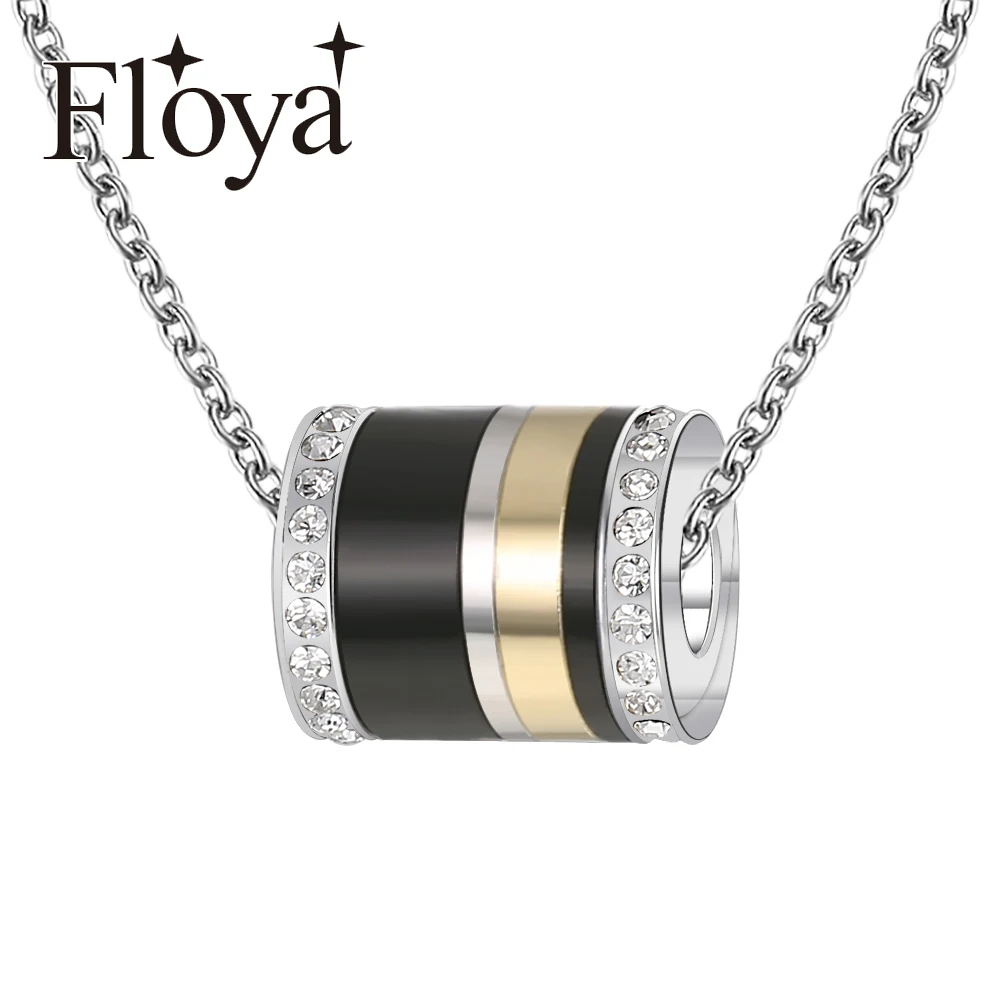 

Floya Stackable Pendants Necklaces Titanium Steel Personality Trendy Women Spinner Original Summer Layers Valentine's day Gift