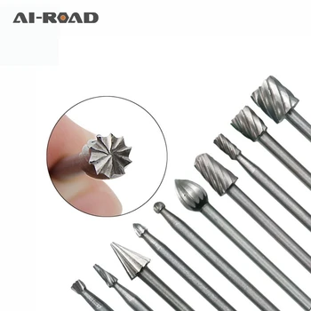 

10pcs Dremel Router Bit Tool 1/8 Inch HSS Mini Drill Bit Set Cutting Router Grinding Bits Milling Cutters For Wood Carving Cut