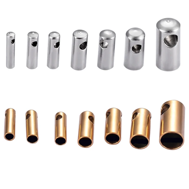 Stainless Steel End Caps Jewelry Making  Stainless Steel Cord Crimp Beads  - Jewelry Findings & Components - Aliexpress