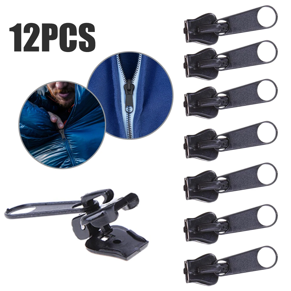 Kits de reparación de cremallera de arreglo instantáneo Universal, reemplazo de deslizador de cremallera, dientes de rescate, nuevo diseño, cremalleras, ropa de costura, 6/12 Uds.
