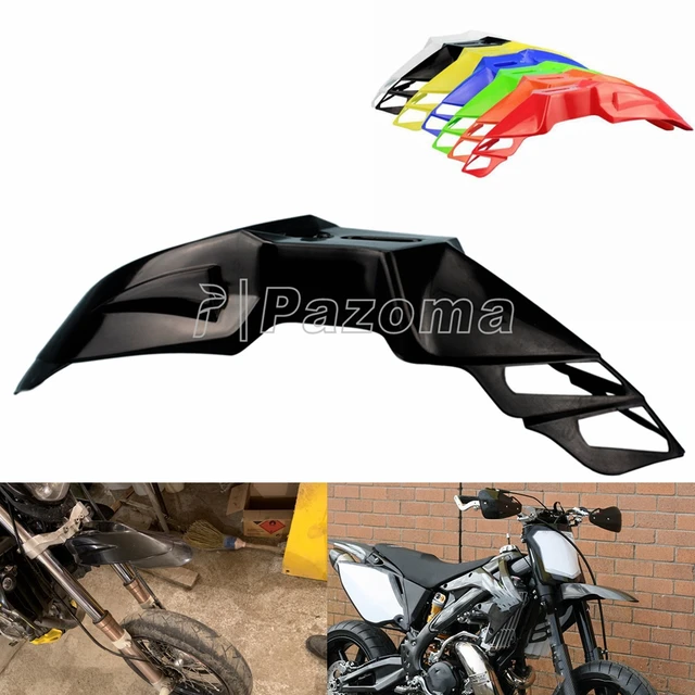 Universal Supermoto Motorrad Schwarz Vorderen Kotflügel Kotflügel Vorne Für  Honda Yamaha Suzuki Kawasaki Ducati DRZ KX YZ WR XR - AliExpress