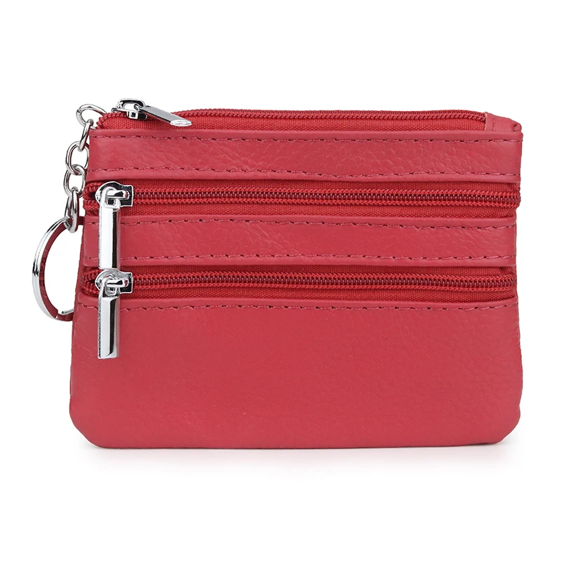 

F0001 Customized wholesale legenuine leather key bag European ad American popular coin change wallet card bag for multipurpose