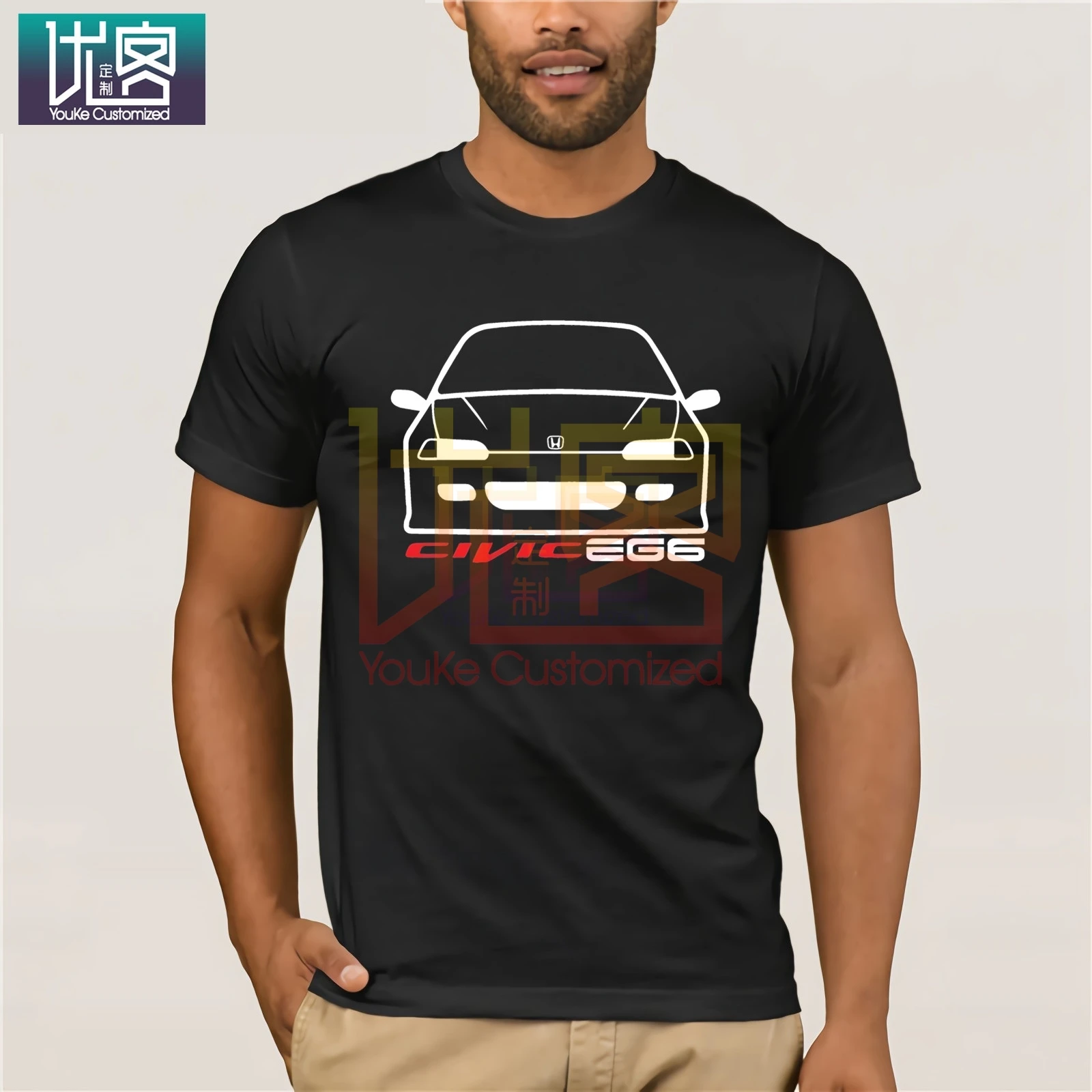 Новинка 2020 летняя футболка Civic EG6 художественная хлопковая крутая с японским