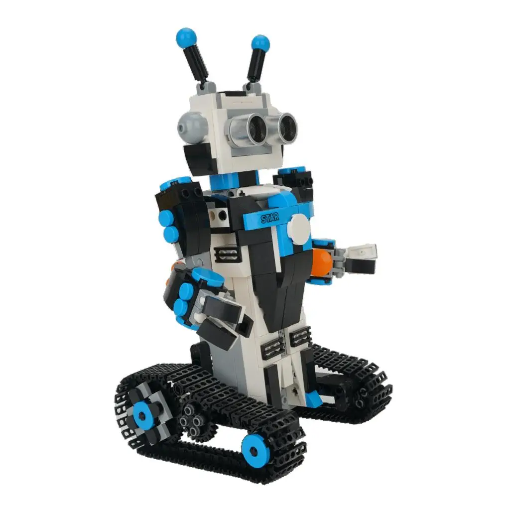 DIY Programming Electric Robot Toy Remote Control Puzzle Toy 420pcs Building Blocks 2.4G Wireless Mobile Phone Toy for Boy Blue