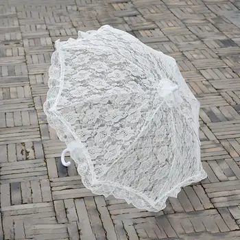

White Lace Wedding Bridal Umbrella Ladies Costume Fancy Dress Accessories Shooting Parasol Props Wedding Decorations