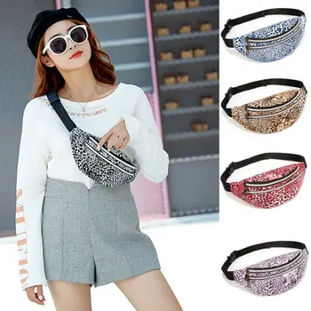 

Fanny Pack Leopard Waist Bag Adjustable Belt Travelling Bag Waist Pack Chest Bag for Women