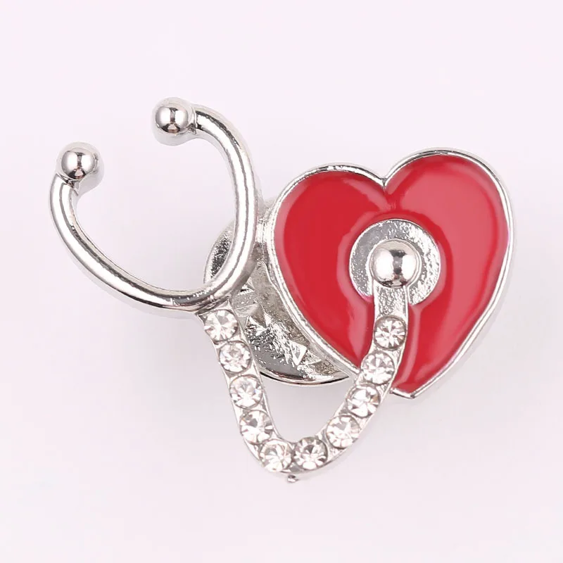 Elegant Heart-Shaped Medical Brooch Pin - Perfect