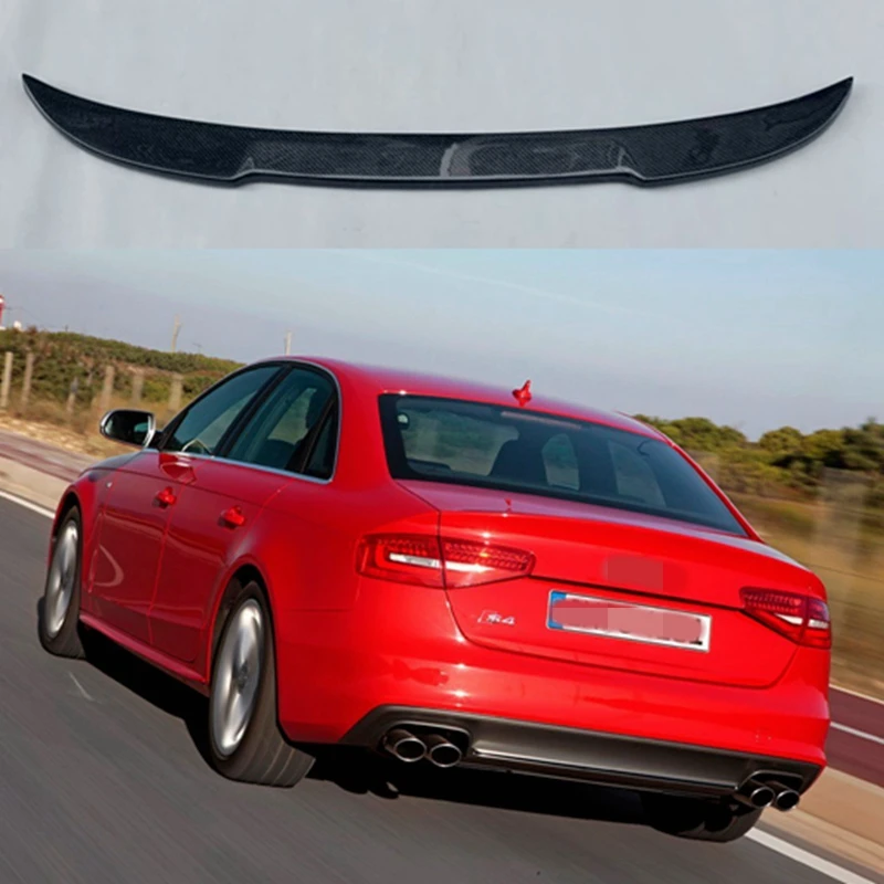 

For Audi S4 B8 B8.5 4 door sedan 2009 2012 2016 CS style high quality carbon fiber rear wing Roof rear box decorated spoiler