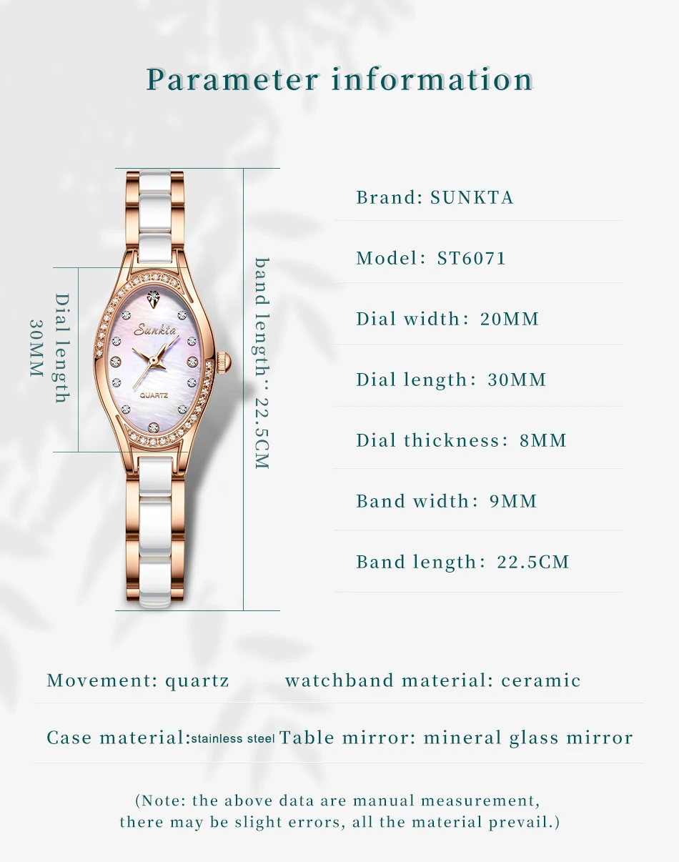 Elegant Sunkta Diamond Accent Stainless Steel Women's Luxury Watches