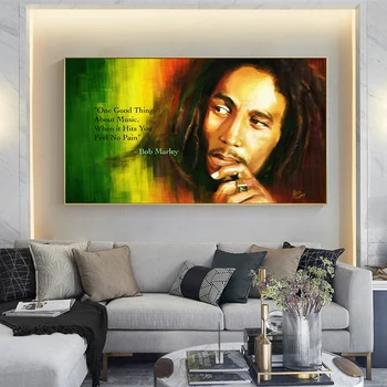 

Classic Bob Marley Portrait Posters and Prints Canvas Painting Cuadros Wall Art for Living Room Home Decor (No Frame)