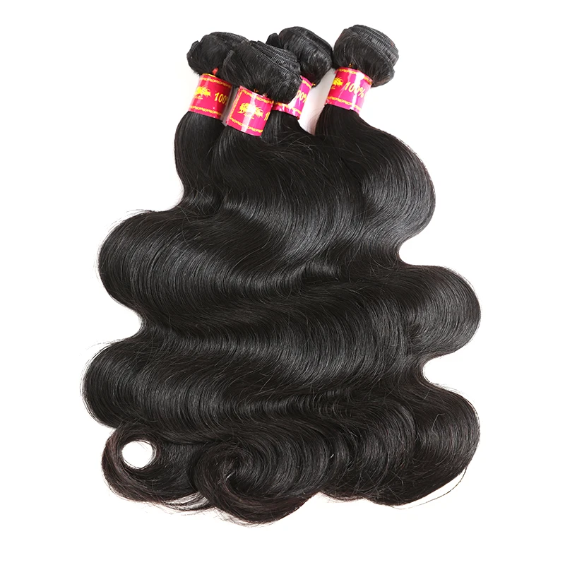Ali Queen Hair Brazilian Body Wave Virgin Human Hair Weave Bundles Natural Color 8-30 Inches 3Pcs 100% Human Hair Extensions image 6