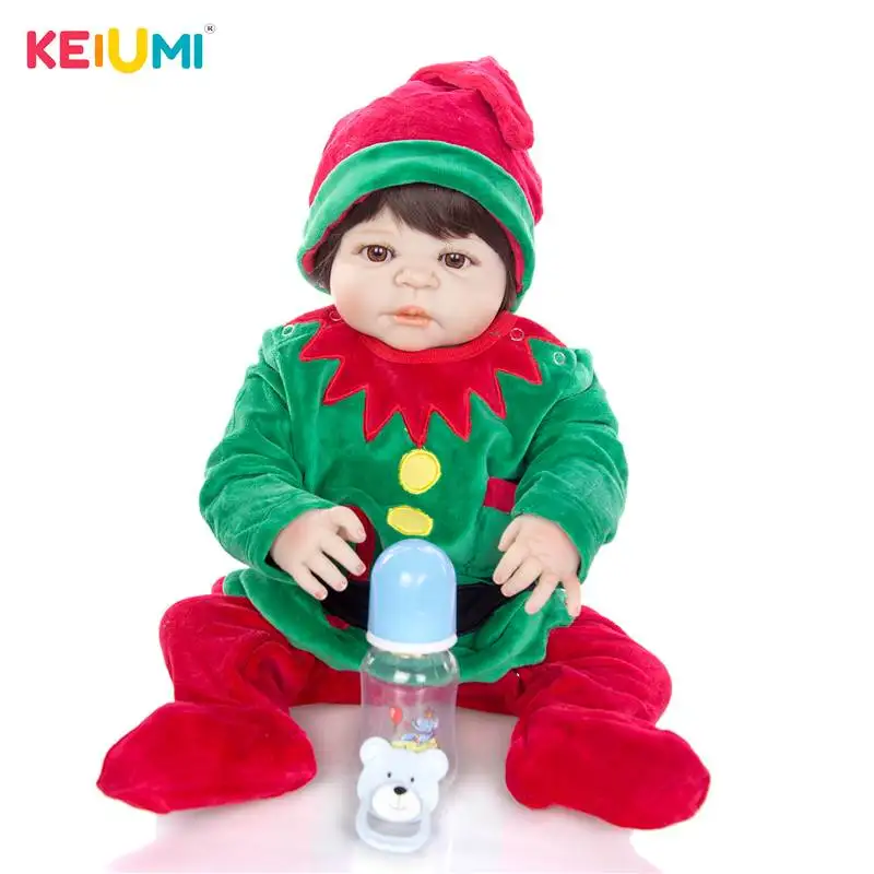 

KEIUMI 2019 New 57 cm Reborn Baby Dolls Toy Cosplay Christmas Tree Safe Babes Full Vinyl Body Doll Reborn Bonecas For Kids Gifts