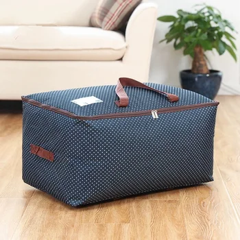 

Solid Color Storage Bag Pillow Blanket Package Organizer Clothes Sorting Bag Sundries Organizer Portable Household Container